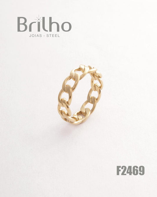 Anillo Dorado en escalera Brilho Steel